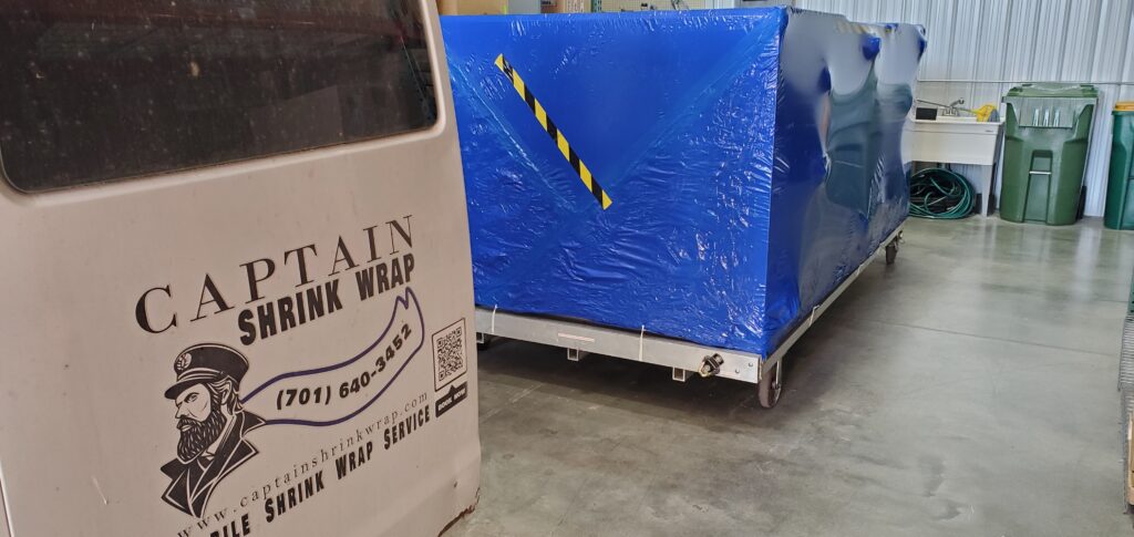 After Shrink Wrap of Commercial Air Handler for Outdoor Storage