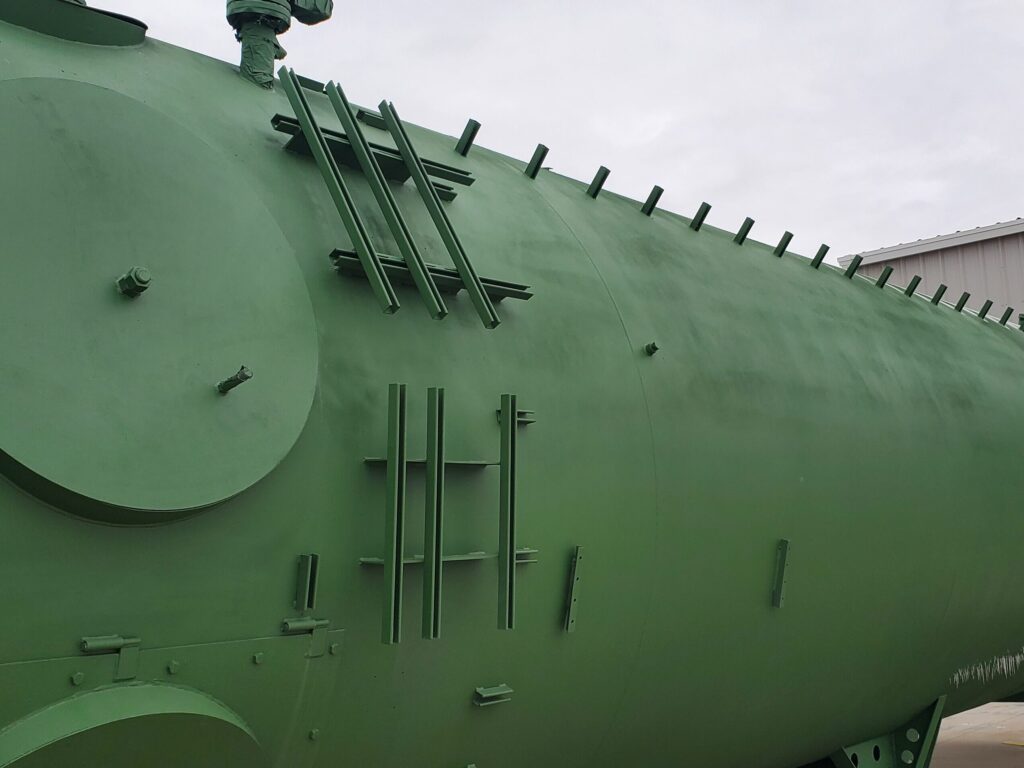 This Badlands Contracting, LLC refurbished incinerator is ready to be shrink-wrapped for their customer Questor ClearPower Systems, Inc.